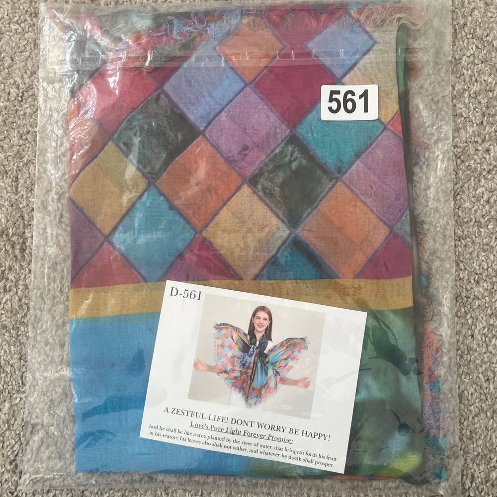 Colorful Lemon Print Scarf Mammoth Silk Modal Blend Wrap 140x180 cm - Picture 3 of 4